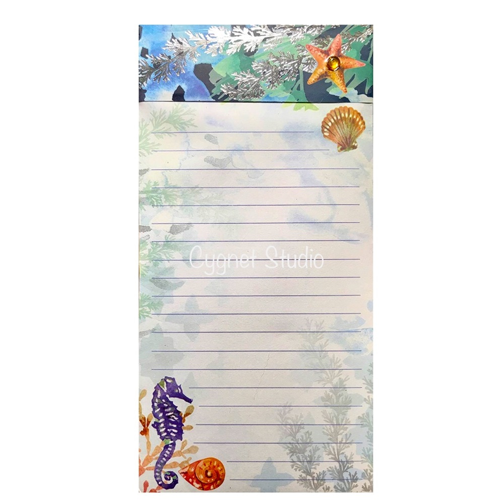 Punch Studio Seahorse Embellished Magnetic Ruled List Pad (74537)